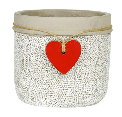 Classic Home & Garden Planter, Cement, Whitewash, L