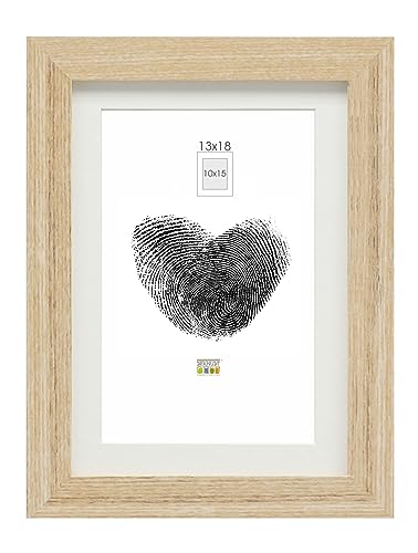 Deknudt Frames S66KH1-P1-13.0X18.0 Basic Picture Frame with Photo Mount Wood/MDF 21 x 15.9 x 1.5 cm Oak