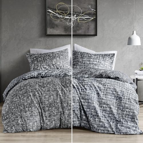 Comfort Spaces Queen Comforter Set - Grey Bedding for All Season, Ultra Soft 3 Pieces Reversible Comforter with 2 Matching Shams,Easy Care, Machine Washable, Full/Queen