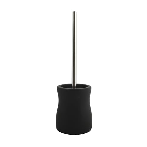 "MSV ""Palma Ceramic Toilet Brush and Holder, Black"