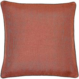 "Riva Paoletti Bellucci Filled Cushion - Spice Orange - Contrasting Mocha Brown Piped Edges - Strong Canvas Fabric - Machine Washable - 100% Polyester Case - 45 x 45cm (18"" x 18"" inches), 55 x 55cm"
