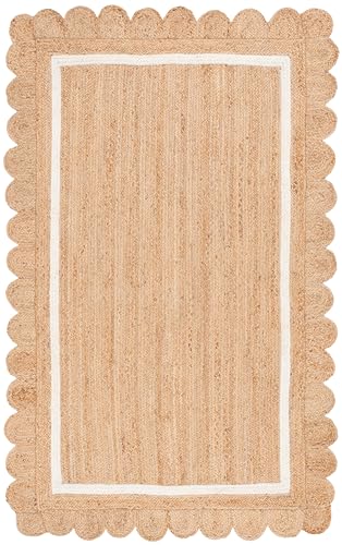 Safavieh Natural Fiber Rug for Living Room, Dining Room, Bedroom - Natural Fiber Collection, Short Pile, in Natural and Ivory, 90 x 150 cm