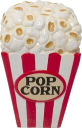 KARE Design stool Popcorn, red/white, 30x30 cm, popcorn motif, 110 kg load capacity, cinema, stool, decorative object, living room