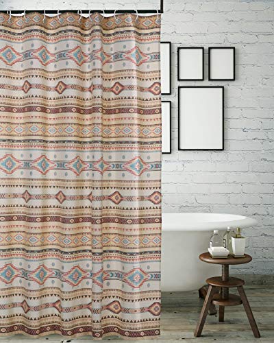 Greenland Home Fashions Fabric Sensations Shower Curtain, Stylish Bathroom Decor, Machine Washable, 72 inches x 72 inches, Phoenix