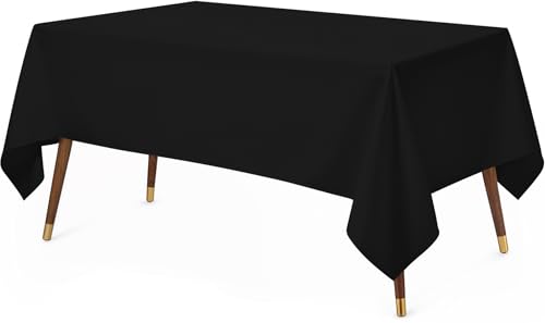Utopia Kitchen Rectangle Table Cloth 1 Pack, Tablecloth Machine Washable, Polyester Table Cover for Dining, Buffet Parties, Picnics, Events, Weddings and Restaurants (52x70 Inches, Black)