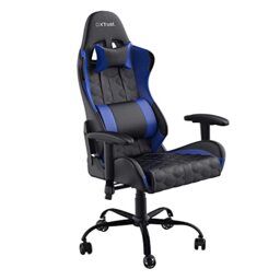 Trust Gaming GXT 708B Resto Gaming Chair, PC Desk Chair, Full 360° Rotatable Seating, Strong and Robust Metal Base Frame, Chair for Computer, Streaming, Office – Blue