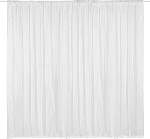 "AK-Trading Chiffon Drapes Panels for Wedding Events & Decor- Backdrop Draping Curtains (115"" x 120"", White)"