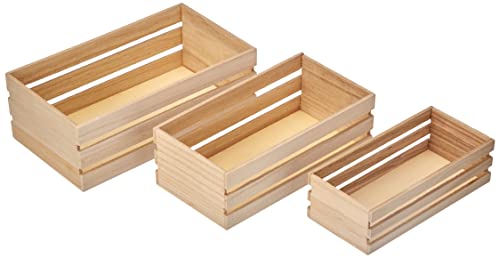 Artemio 14001929 3-Piece Wooden Decorative Rack, Beige 5x16,5x8cm (small box) 6,5x19x10cm (medium box) 7x21,5x12cm (big box)