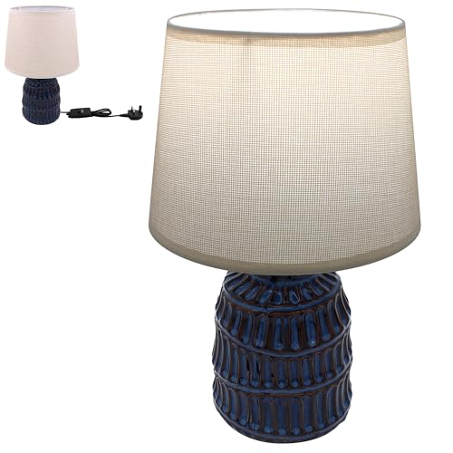 Lesser & Pavey Elements Table Lamp - Blue for Home Decor & Living Room - Ideal Reading Light for Study & Bedroom - Led Desk Lamp for Home & Office - Desk Light for Students & Professionals