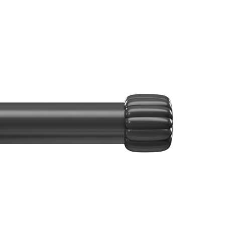 "Umbra Cleo Curtain 1"" Rod for Window Drapery, Adjustable Length 66"" to 120"", Set Includes Finials and Mounting Hardware, Matt Black"
