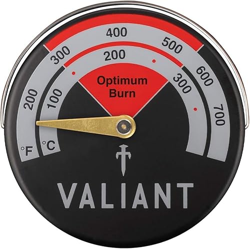 Valiant Magnetic Log Burner & Stove Thermometer-Red, 63mm (Pack of 5)