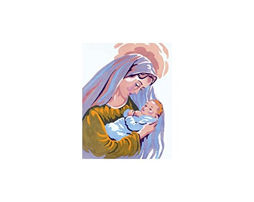 Collection D'Art Tapestry Kit Madonna And Child 3, 100% Cotton, Multi-Colour, 20 x 25 x 0.100 cm