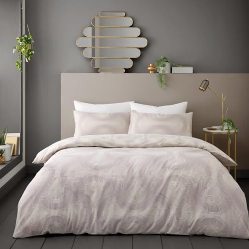 GC GAVENO CAVAILIA King Size Duvet Cover Sets 3 Piece - Polycotton Bedding Quilt Covers with Pillowcases - Reversible King Size Bedding (230x220 cm) - Geometric Bed Covers - Natural