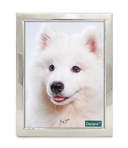 DECANIT 5x7 Picture Frames Silver Metal Photo Frames For Tabletop Display and Wall Decoration-Best Gifts For Family