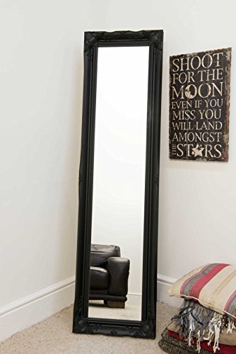 Mirror Large Classic Black Ornate Decorative Cheval 5Ft6 X 1Ft6 167cm x 46cm