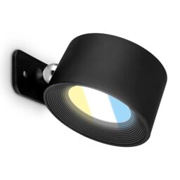 BRILONER - Wall Light, Cordless Stick On Bedside Lamp, Rechargeable, Portable Night Light, 360° Adjustable Spotlight, Dimmable, CCT, Indoor Wall Lamp, Reading, Stairs Lights 87x75x48mm, Black