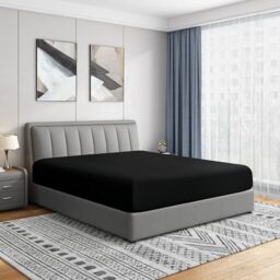 Cathay Home King Fitted Sheet - Double Brushed Microfiber, Ultra Soft, 14" Deep Pocket For Mattress 12-16" (Light Gray)