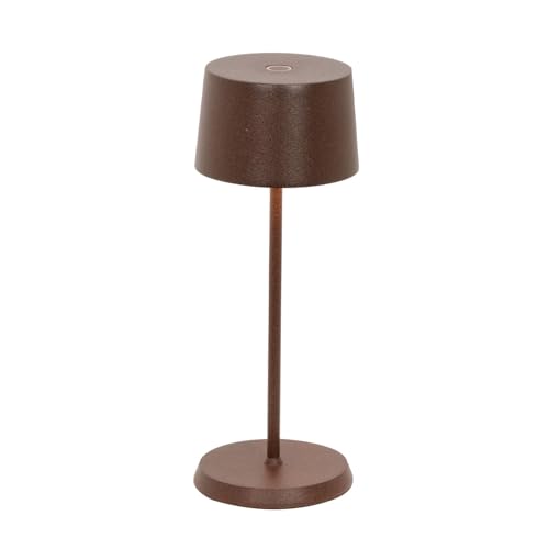 Zafferano, Olivia Micro Lamp, Cordless Rechargeable Table Lamp with Touch Control, for Indoor and Outdoor Use, Dimmer, 2200-3000 K, Height 20 cm, Colour Corten