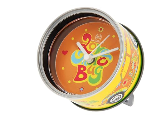 BRISA VW Collection Volkswagen Table Clock, Magnet Clock, MyClock also customizable, Photo Gift in T1 Bus, Beetle, GTI Design (Flower/Yellow)