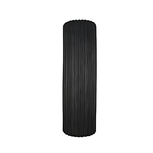 Gilde 56471 Vase Fjord Matte Black Grooved Surface Structure H 58 cm D 16 cm Diameter 16 cm