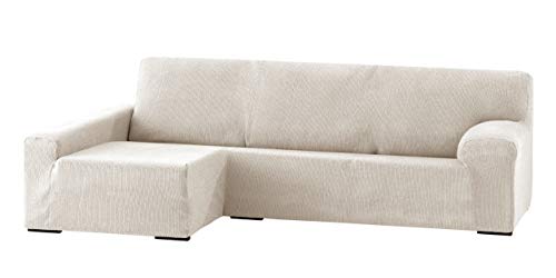 Eysa Dorian bielastic chaise longue left, front view colour 00-ecru, Chenille, 43 x 17 x 37 cm, F035450I
