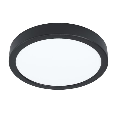 EGLO Fueva 5 LED Ceiling Light, Diameter 21 cm, 1-Bulb Surface-Mounted Light Made of Steel and a Plastic Light Area, Ceiling Light in Black, White, LED Surface Light, Neutral White