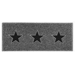 Nicoman Triple Stars Door Mat｜Entrance Barrier Dirt-Trapper Floor Mat｜Patio Garden Conservatory Doormat｜Indoor Outdoor Matt｜Charcoal with 3x Black Stars, Runner 150x60cm/5x2ft