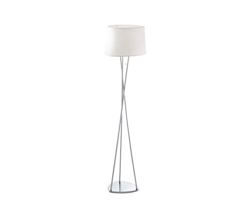 EGLO BELORA Floor Lamp, Steel, E27, 60 W, Matte Nickel