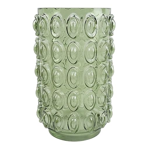 Botanik Premium Luxury Glass Vase, 30cm Green Retro