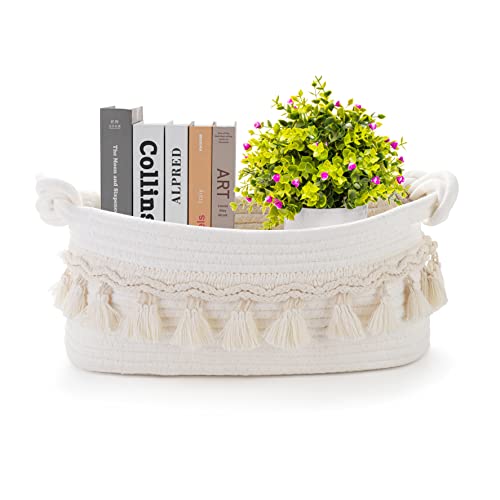 Followarm Small Basket for Gifts Empty, Woven Basket for Storage Cute Toilet Paper Storage Decorative Gift Basket Empty to Fill Basket Halloween for Boho Shelves Bedroom Nursery Entryway