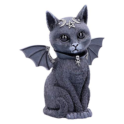 Nemesis Now Large Malpuss Winged Occult Cat Figurine, Black, 24cm