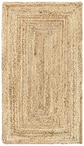 HAMID Jute Alhambra natural colour rug – 100% jute fibre (60 x 110 cm).