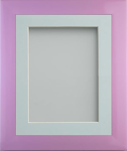 Frame Company Candy Range Peony Picture Photo Frames with Light Blue Mount, 8x6 for 6x4 *Choice of Sizes and Colours* Fitted with Real Glass