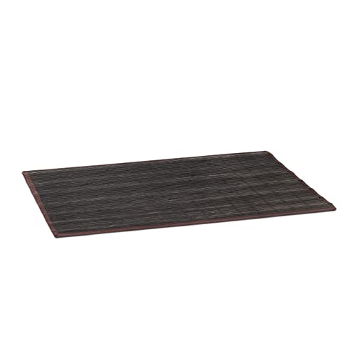 Relaxdays Bamboo Bath Mat 80 x 50 cm Bathroom Mat of Wood with Anti-Slip Underside, Perfect for use as Bathtub Mat or Shower Mat, Black