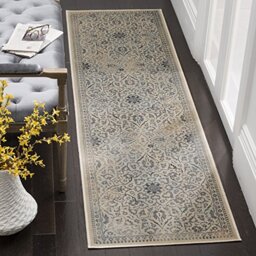 Safavieh Traditional Indoor Woven Runner Area Rug, Vintage Collection, VTG175, in Cream / Light Blue, 66 X 244 cm for Living Room, Bedroom or Any Indoor Space