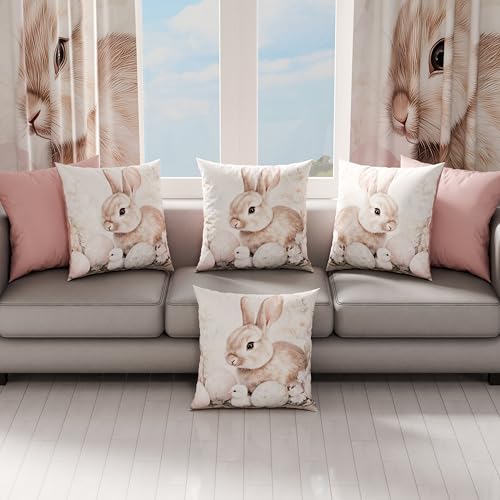 PETTI Artigiani Italiani - Set of 2 Easter Cushion Covers 40x40 cm in Microfibre, Easter Decorative Cushions for Bedroom, Sofa and Living Room, 2 Decorative Pillow Covers, 100% Made in Italy