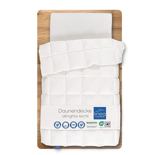LINEA by böhmerwald allnights cuddly duvet, light, 135 x 200 cm, 100% new feathers and down, suitable for allergy sufferers, washable up to 60 °C, produced in Germany