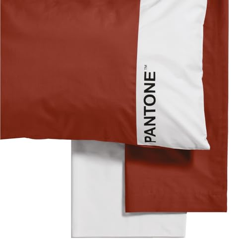 Pantone™ – Complete Bed Set with Double Bed Sheets Cotton 240 x 280 cm + Fitted Bottom Sheet with Double Corners Mattress Cover 180 x 200 cm with Elastic Bands for Mattress up to 30 cm + Pillow Cases