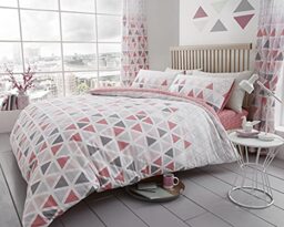 GC GAVENO CAVAILIA Reversible Duvet Cover Superking, Breathable Polyester Cotton Bedding Sets, Pink