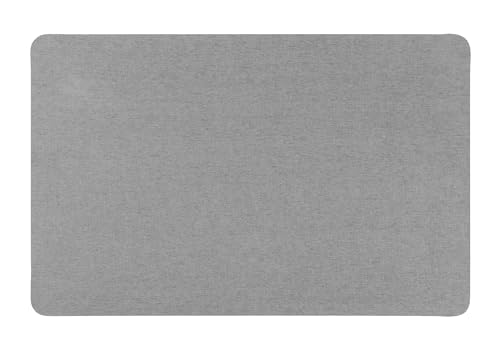 WENKO Water Absorbent Bath Mat with Natural Rubber Backing, Polyester Surface (Quick Drying), 80 x 50 cm, Grey