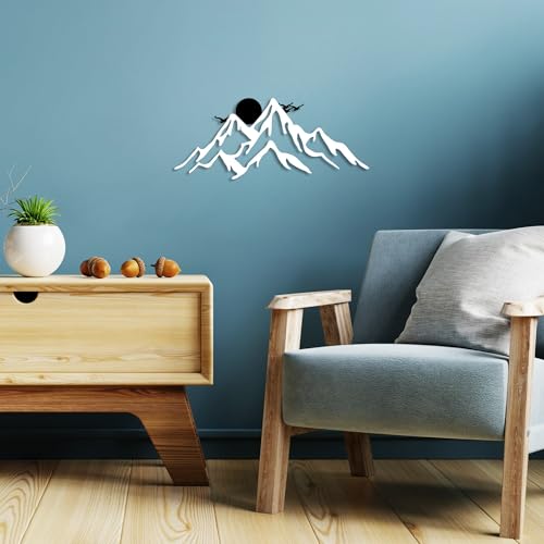 Stylish Decorative Metal Wall Accessory, 50 x 21 cm, 100% Metal (1.5 mm), Black & White Design, Easy Wall Mounting, Perfect for Home Decor
