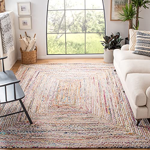Safavieh Boho Rug for Living Room, Dining Room, Bedroom - Cape Cod Collection, Short Pile, in Multi, 180 x 180 cm