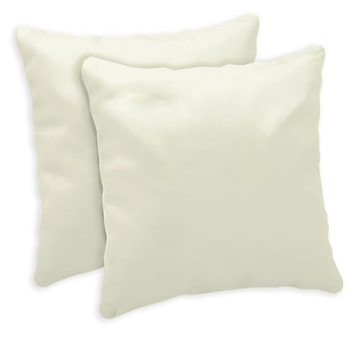 Giovanni Dolcinotti Set of 2 Sofa Cushion Covers 40 x 40 cm – Decorative Cushion Covers – 100% Cotton – Covers with Hidden Zip – Cream – Atlanta Model