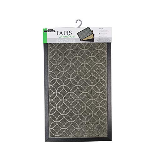Tapis Déco Emilio PVC Rectangular Entrance Mat 45 x 75 cm Grey