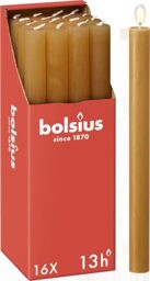 Bolsius Rustic Dinner Candles - Yellow - Pack of 16 - Long Burning Time of 13 Hours - Household Candle - Interior Decoration - Unscented - Includes Natural Vegan Wax - 27 x 2.3 cm