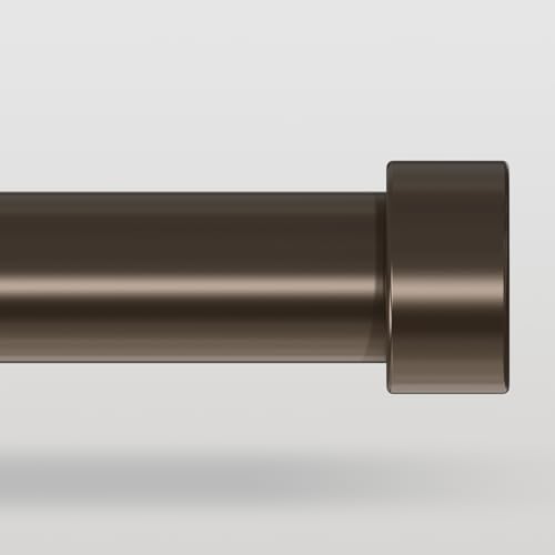 "VOIIY Bronze Curtain Rods for Windows 48 to 84 Inch(4-7 Feet),1"" Diameter Drapery Rods with Modern Style End Cap Finials,Size:36-88 Inch,Antique Bronze"