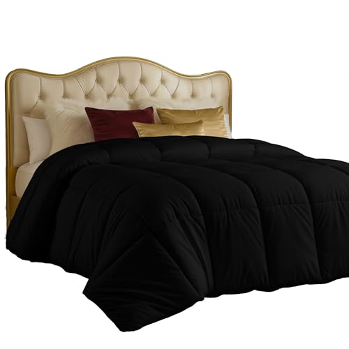Utopia Bedding All Season 250 GSM Comforter - Plush Siliconized Fiberfill Comforter Twin - Box Stitched (Twin/Twin XL, Black)
