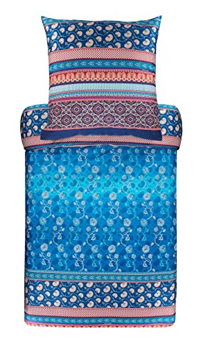 Bassetti Bed Linen Set, Cotton, Blue, 140 x 220 cm