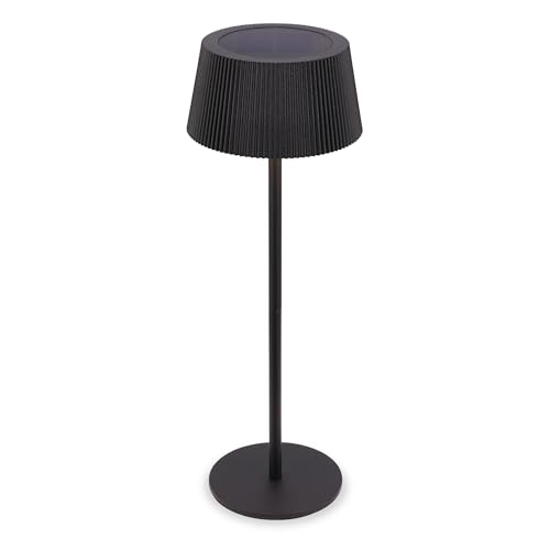 BRILONER - Rechargeable LED Table Lamp, Solar Panel, Stepless Touch Dimmer, IP44 Splash-Proof, USB-C Charging, CCT, Night Light, Bedside Lamps, Battery Lamp, 12 x 34 cm, Black