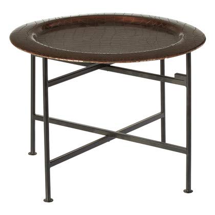 Premier Housewares Small Metal Side Table Rich copper Tones Side Tables Living Room Small Black Table Metal Table Metal Legs W47 x D47 x H55 cm